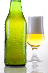 Bottle of beer and glass