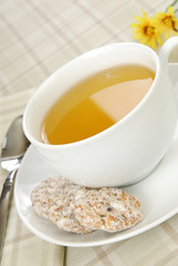 Cup of hot green tea