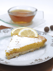 lemon pie and hot tea