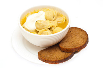 Pelmeni. Traditional russian meat dumplings