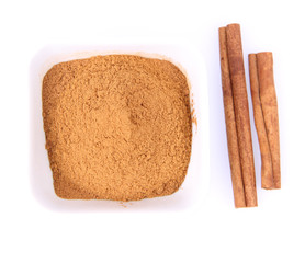 Cinnamon sticks and ground cinnamon