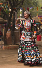 Female kalbelia dancer from Rajasthan, India