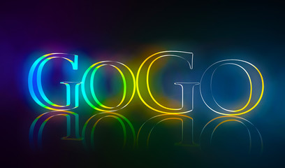 3D Typografie GoGo - obrazy, fototapety, plakaty