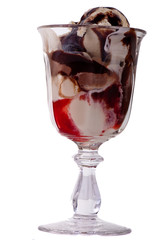 Ice Cream Sundae on White