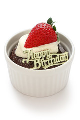 birthday chocolate cake with strawberry
