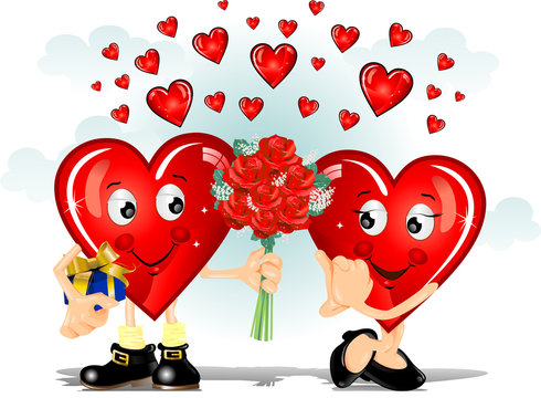 Cuori innamorati con cuoricini