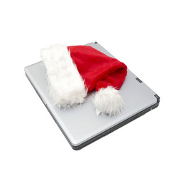 Santa Hat on a Laptop