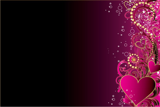 coeur rose et noir