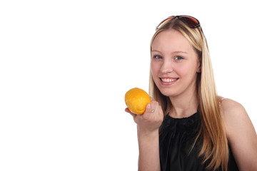 Fototapeta na wymiar Girl with lemon