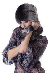 Young woman in fur.