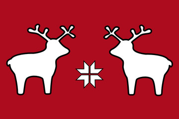 Reindeer on red background