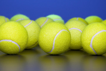Tennis Balls  with blue background