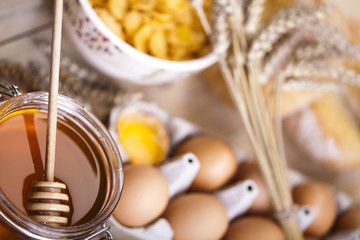 Still-life assortment of baked bread