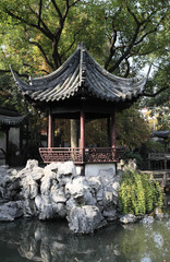Naklejka premium Pavilion in the Yuyuan Garden in Shanghai, China