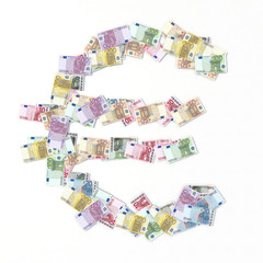 euro symbol with bank notes