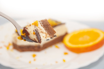 Chocolate cake with grated orange
