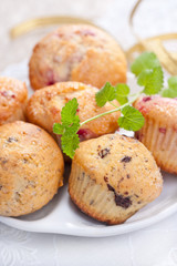 Muffin with Berries and Chocolate