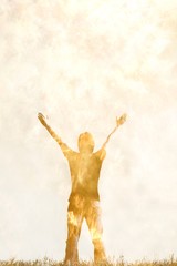 Artistic Rendition Of Person With Arms Raised