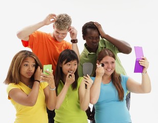 Group Of Teenagers Primping