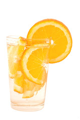Refreshing drink with orange slice