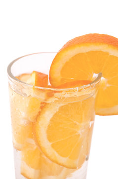 Refreshing drink with orange slice
