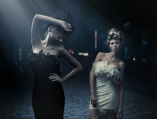 Vogue style photo of an amazing girls