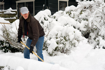 Man is removing snow