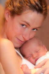 Obraz na płótnie Canvas Mother and her newborn son