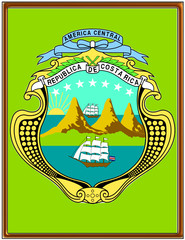 Costa rica national emblem coat frame
