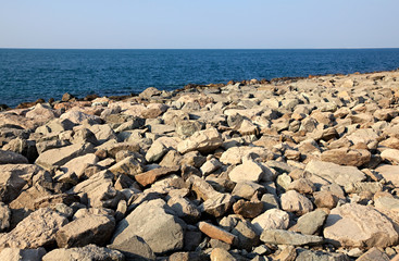 Breakwater artificial island Palm Jumeirah. Dubai. OAE.