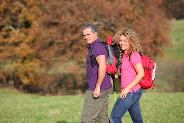 Couple on a hiking day