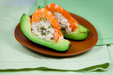 Salad of vegetables with shrimp