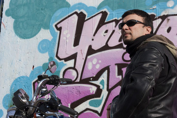 A Motorcycle Rider and his Custom Bike