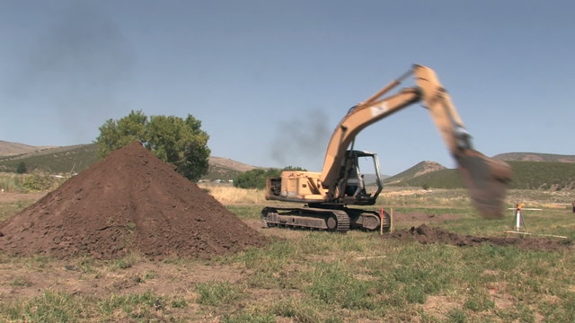 Excavator Digging House Basement Fast Timelapse M HD