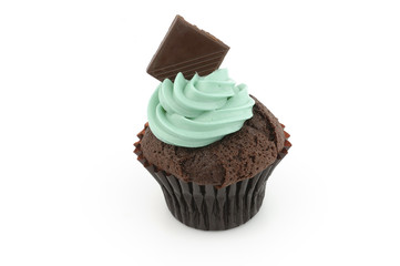 Cup cake with green cream