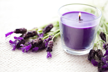 candle with lavender