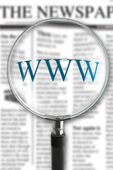 magnifying glass on www