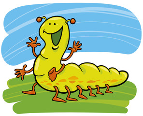 cartoon illustration of funny caterpillar