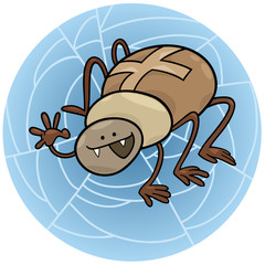 cartoon illustration of funny cross spider