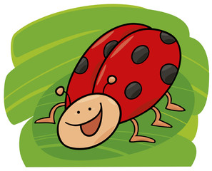 cartoon illustration of funny ladybug