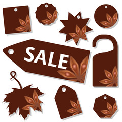 vector set of sale labels with star anise theme