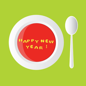 happy new year - alphabet soup