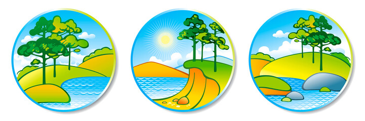 Summer landscape in a circle