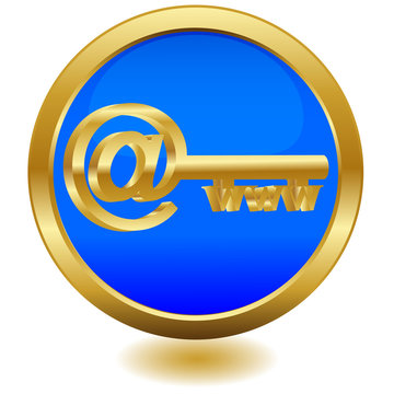 golden mail key button.Vector