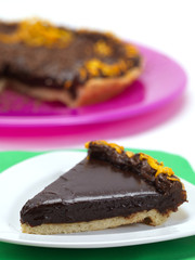 portion of chocolate pie