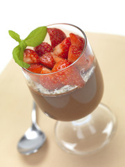 strawberries and chocolate mousse