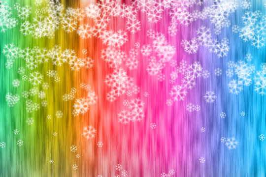 Abstract colorful backdrop and snowflakes