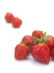 strawberries on white