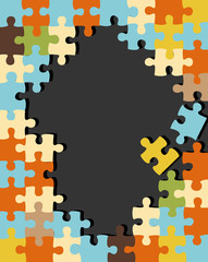 Puzzle vector background with copy space