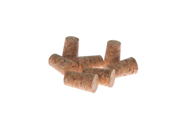 Wine corks isolated on white background